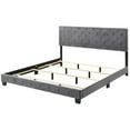 thumbnail image 4 of Maklaine Contemporary Velvet Upholstered King Bed in Gray Finish, 4 of 7