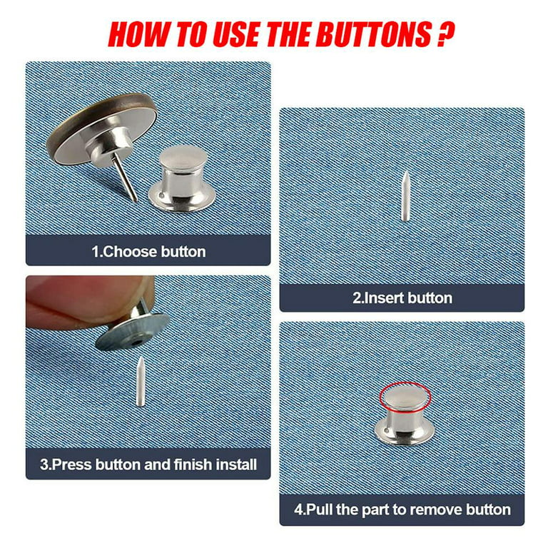  8 PCS Perfect Fit Instant Button, Instant Buttons, Jean  Replacement Buttons Removable Button No Sew Buttons to Extend or Reduce an  Inch to Any Pant (8pcs)
