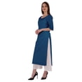 thumbnail image 3 of Bimba Straight Long Kurti For Women Printed Full Sleeves Tunic Top Casual Summer Formal Kurta, 3 of 7