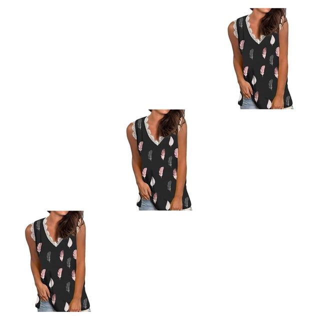 Sonducket Chaleco de mujer sin mangas Casual Sexy suelto pulóver Tanktop vacaciones boda fiesta verano Top ropa elegante tipo 9 3XL Type1 NO1