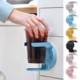 thumbnail image 1 of Kadlawus 6Pcs Folding Cup Storage Rack for Cabinet Door, Non Perforated Plastic Coffee Rack, Collapsible Mug Holder for Office, Dormitory, Kitchen, 1 of 9