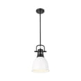 thumbnail image 2 of Yep by Golden Lighting Duncan 1-light 9in Rod Hung Pendant in Matte Black and Rubbed Bronze shade, 2 of 5