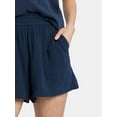 thumbnail image 4 of Time and Tru Women's Double Cloth Cotton Shorts, Sizes XS-XXXL, 4 of 5