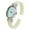 White, variant on White Pearl Silver Acrylic Band Oval Face Women's Bangle Cuff Watch