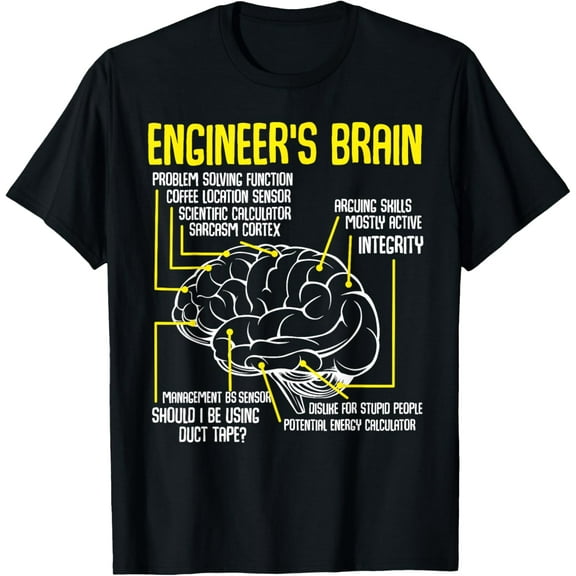 t-shirt Engineer's Brain Funny Engineering Games Process Funny T-Shirt mens t shirt,black,women,funny,misfits,men,journey