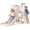 White Gray, variant on DKMOCO Toddler Slide, 6-in-1 Kids Slide with Basketball Hoop and Telescope, Outdoor Indoor Playset for todders 1-3, White Gray