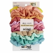 Scunci Value-Pack Scrunchie Hair Ties in Soft Thermals and Knits, Assorted Colors, 12 Count