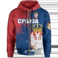 thumbnail image 3 of Sudadera con cremallera y estampado 3D de la bandera de Serbia para hombre, sudadera con estampado del emblema nacional de Serbia, sudaderas casuales de moda para la calle, sudaderas con capucha, 3 of 5