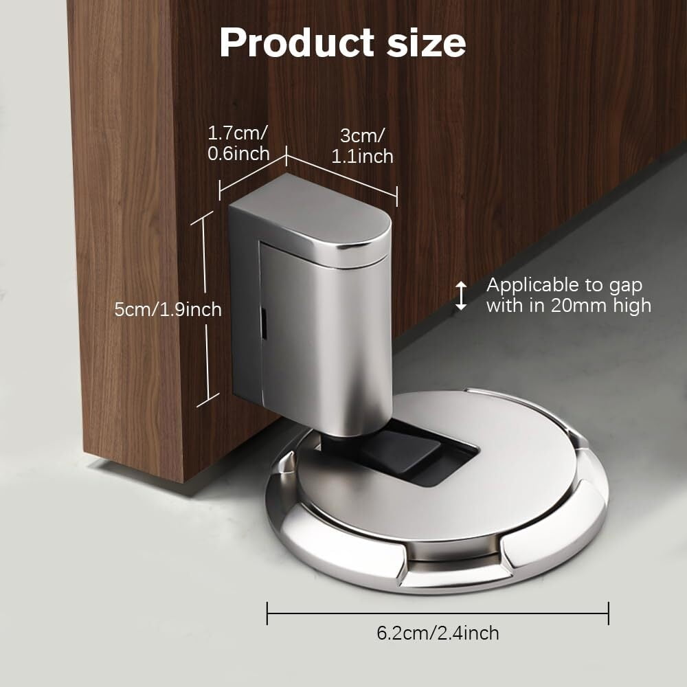 Magnetic Door Stopper,2024 Upgraded Mechanical Floor Door Stop, Door Stoppers for Bottom of Door,Adjustable No Drilling Door Catch,Door Holder to Keep Door Open,Doorstops for Inside Door