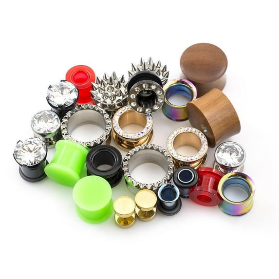 Luxe Modz 6 Pairs Of Ear Plugs And Tunnels Randomly Styles Mix Piercing Jewelry for Men Women