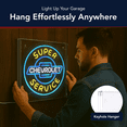 thumbnail image 4 of American Art Decor Licensed Chevrolet Super Service Acrylic LED Wall Decor Sign - 16" x 16", 4 of 8