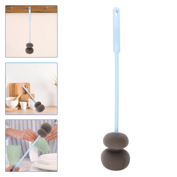 unbranded Cepillo Multiusos Con Esponja Y Mango Para Limpiar Utensilios Y Vasos