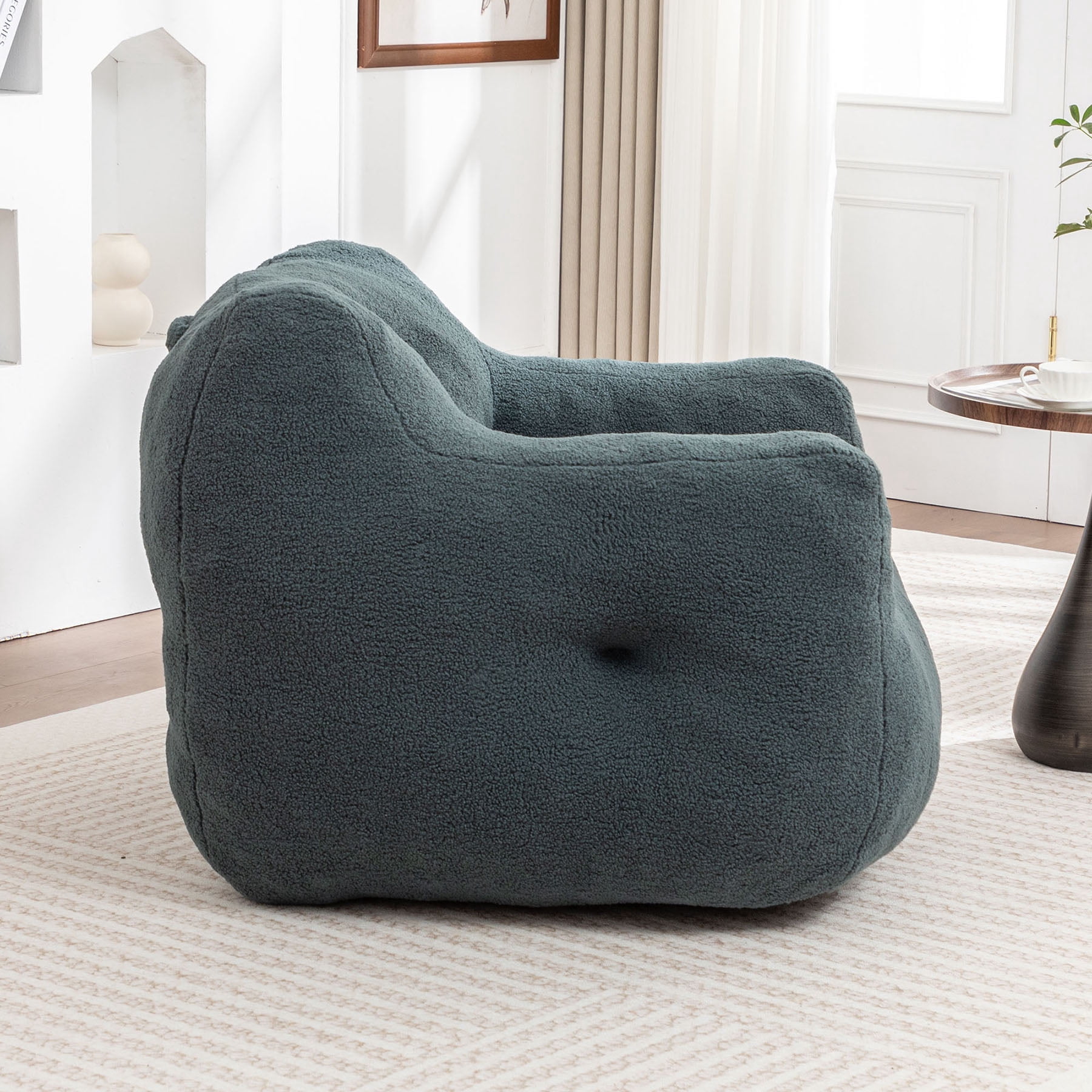S-HOME Plush Bean Bag Chair with Comfy Armrests Perfect for Adults Featuring High-Density Foam for Reading or Lounging