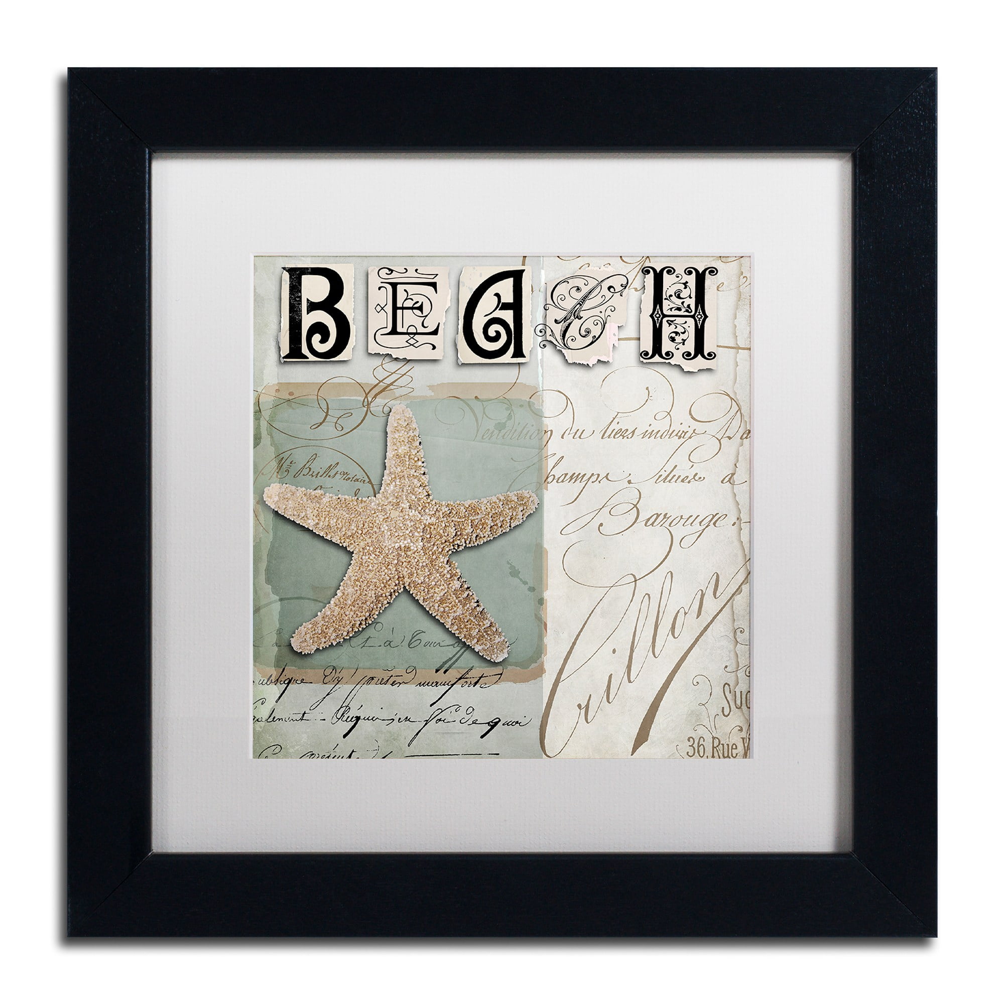 Trademark Fine Art "Beach Book II" Canvas Art by Color Bakery, White Matte, Black Frame