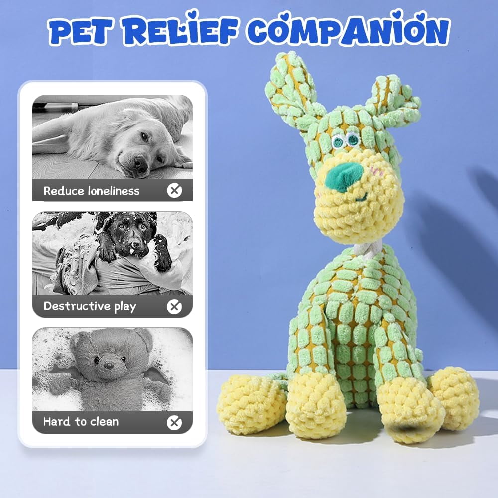 Indestructible Dog Toy, 2026 New Durable Plush Dog Toys for Aggressive Chewers, Squeaky Chew Toy for Small Medium Large Dogs Puppy Teething Toys