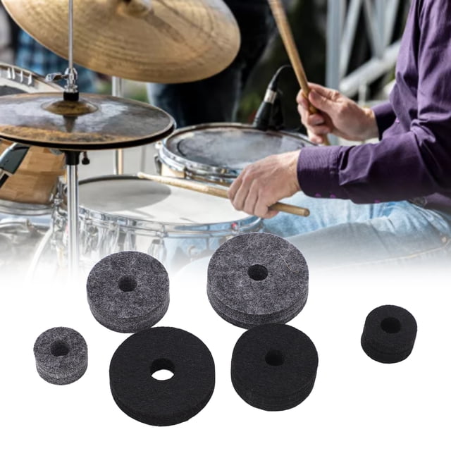 Drum Felt Pad Set, 6PCS Elasticity Cymbal Stand Washer With Multiple Sizes For Percussion Instrument
