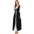 thumbnail image 2 of Feinuhan 2PCS Womens Renaissance Overdress Medieval Irish Off Shoulder Dress Set Halloween Costume, 2 of 5