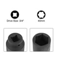 thumbnail image 3 of Socket de impacto profundo Uxcell de 3/4" de 40 mm 6 puntos de acero de molibdeno cromo negro, 3 of 5