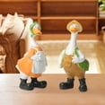 thumbnail image 2 of oshhnii 2 Pieces Couple Duck Statues Decorative Creative Birthday Gift Tabletop Ornament, 2 of 5