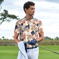 thumbnail image 3 of Sikiie Watercolor Plants Print Men's Short-sleeved POLO Shirts, Button-down Shirts and T-shirts are Suitable for Vacation, Leisure and Business-Small, 3 of 6