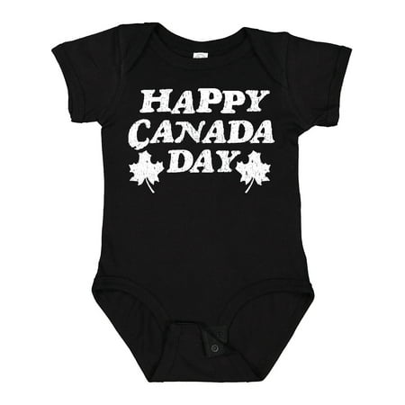 

Inktastic Happy Canada Day with Distressed Maple Leaves Gift Baby Boy or Baby Girl Bodysuit