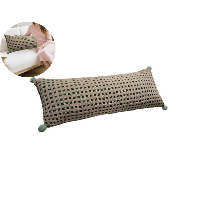 Dvruxg Lumbar Throw Pillow – Hotel Grade Cotton Filled Long Sleep Pillow for Side Sleeping, Leg Clamp, Sofa & Bed Pillow(Green)