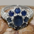 thumbnail image 5 of LBG British Made Solid 925 Sterling Silver Natural Sapphire Womens Anniversary Ring - 33 size options - Size 12, 5 of 7