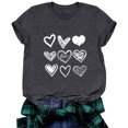 thumbnail image 2 of Fvwitlyh Chemise Cœur Femme Décontractée Imprimé Tournesol Manches Courtes Col Rond T-Shirt Ample Blouse Hauts Gris Foncé,m, 2 of 5