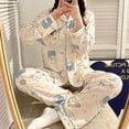 thumbnail image 4 of Pijama Kawaii Sanrio Cinnamoroll para mujer, conjunto de ropa de estar por casa informal, pantalones de manga larga, dibujos animados, regalo de otoño, 4 of 4