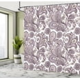 thumbnail image 4 of Ambesonne Paisley Shower Curtain, Ethnic Boho Flowers Leaves, 69"Wx84"L, Mauve Taupe Ivory, 4 of 4