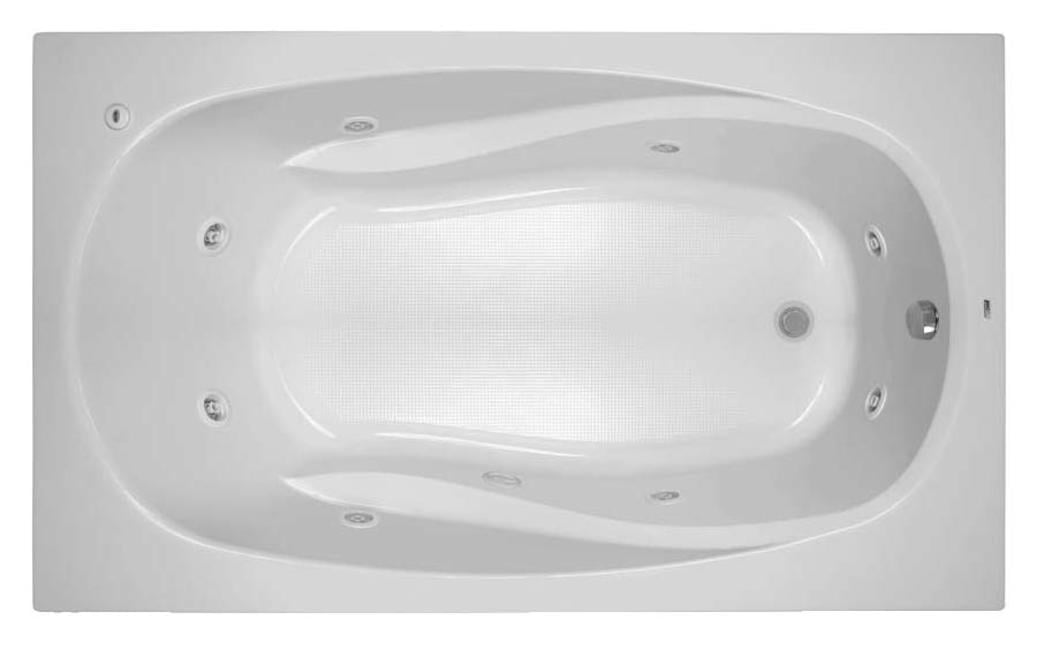 American Standard 2774018WC.020 Cadet 6-Feet by 42-Inch Whirlpool with Everclean and Hydro Massage System-I White