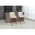 thumbnail image 4 of Luccalily Velvet Bar Stools Set of 2,the seat with a 360 degrees rotate Bar Stools with Back and Footrest,Modern Design and wooden Base for Kitchen,Bistro Pub, Dining Room Counter, 4 of 15