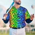 thumbnail image 5 of Vsdgher Multicolored Butterflies Mens T-Shirts Baseball Vintage Fashionable Lightweight Casual Crew Neck Slim Fit with Long Sleeves-3X-Large, 5 of 7