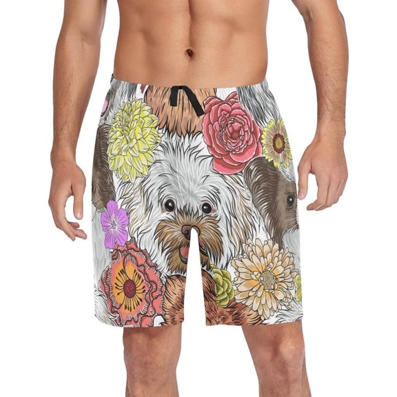 GZHJMY Dog Pajama Pants Short for Men, Lounge Pants Lightweight Men Pajama Bottoms with Drawstring Pockets, Christmas New Year Birthday Gifts, X-Large