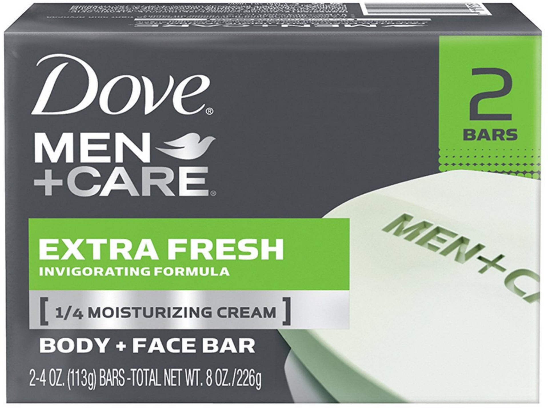 Dove Men+Care Deep Clean Body & Face Bar Soap 2-4 Oz Bars