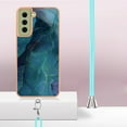 thumbnail image 3 of Feishell for Samsung Galaxy S21 FE Case with Detachable Crossbody Strap, Fashion Marble Pattern Glossy Cover for Women Girls, Slim Fit Anti-Scratch Phone Case for Samsung Galaxy S21 FE,Green, 3 of 7