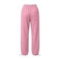 thumbnail image 5 of Viluyesy Women's Joggers Loose Fit High Waisted Drawstring Pockets Cinched Ankle Casual Lounge Athletic Workout Pants Pink Size 3XL, 5 of 6