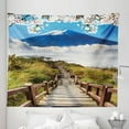 thumbnail image 1 of Outdoor Tapestry, Cloudy Mountain Valley Road Spring Paradise Inspirational Peaceful High Tops Scenery, Fabric Wall Hanging Decor for Bedroom Living Room Dorm, 5 Sizes, Multicolor, by Ambesonne, 1 of 1