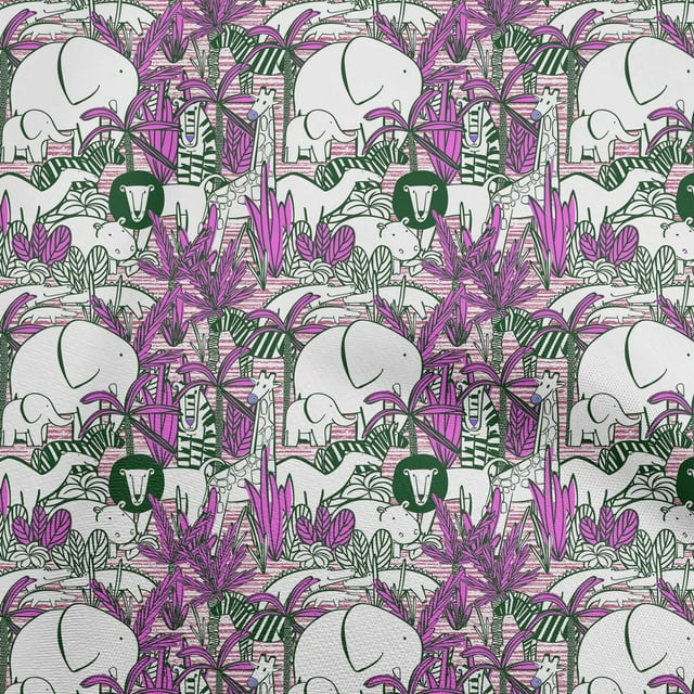 oneOone Velvet Purple Fabric Kids Animal Sewing Craft Projects Fabric Prints By Yard 58 Inch Wide