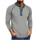 thumbnail image 2 of pstuiky manga larga para hombre, Cárdigan informal de color liso con botones para hombre, manga larga y cuello redondo Tops casuales para hombres xl, 2 of 7