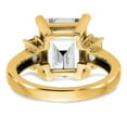 thumbnail image 6 of 14K Yellow Gold Ring Band Moissanite Octagon Emerald White Baguette, Size 5, 6 of 7