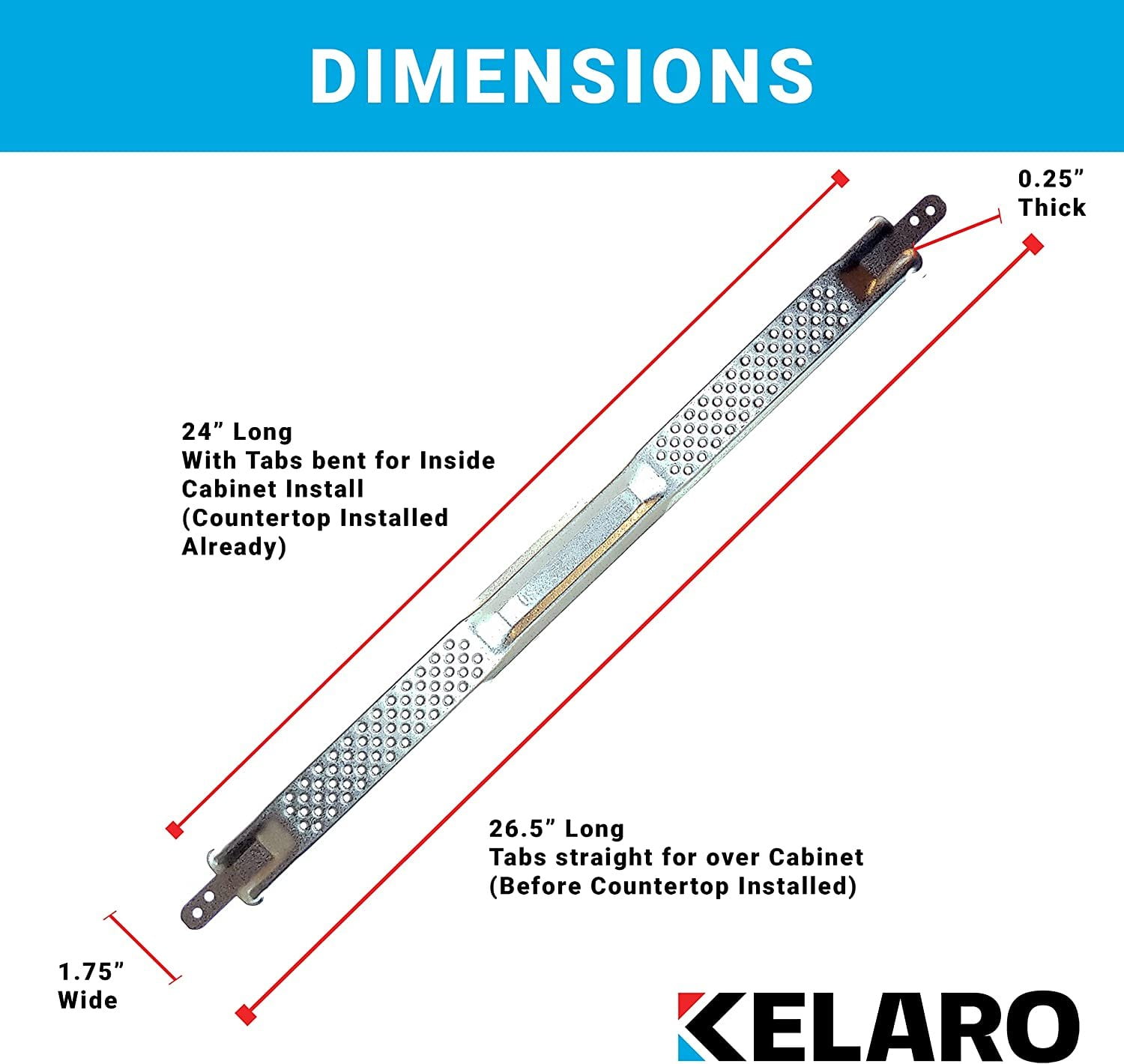 Kelaro EZ Dishwasher Mounting Bracket Kit for Granite and Quartz Countertops - 25 Pack - W10426979