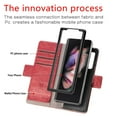 thumbnail image 3 of Allytech Z Fold 4 Case, Galaxy Z Fold 4 5G Case, RFID Blocking Retro Buiness Faux Leather Flip Cover Card Slots Drop Protective Wallet Case Cover for Samsung Galaxy Z Fold 4 2022 Model -Red, 3 of 11