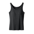 thumbnail image 5 of Rvasteizo Womens Summer V Neck Tank Top Solid Color Plus Size Ribbed Fabric Built In Bra Pad Free Casual Top, 5 of 5