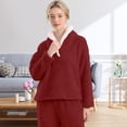 thumbnail image 5 of Fluffy Pajamas Set for Women Soft Comfy Fleece Pjs Pullover Pants Loose Plush Sleepwear Fuzzy Loungewear for Winter, 5 of 12