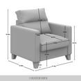 thumbnail image 6 of Castle Place Contemporary Linen Upholstered Arm Chair, Light Blue, 6 of 7