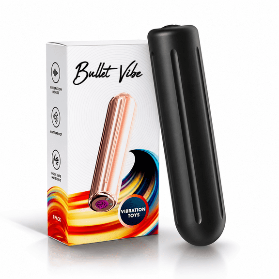 Velvet Bliss Vibrating Bullet Massager, 9 Vibration Settings Waterproof Soft Touch, Black