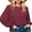 Wine Red, variant on JuneFish Women Crewneck Sweatshirts Long Sleeve Tops Casual Loose Slit Pullover Fall Tops