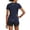 Navy, variant on Women's Athletic Short-Sleeved Sports Running T-Shirts Lightweight Quick Dry Workout Yoga Crewneck Tops Aqua Size XL