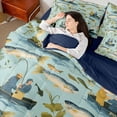 thumbnail image 4 of Homewish Fishing Theme Twin Bedding Sets 7-Piece for Female Men Adults,Big Bass Fish Bedding Comforter Set Microfiber,River House Breathable Sheet Sets,Ultra Soft Home Decor,Reversible, 4 of 8
